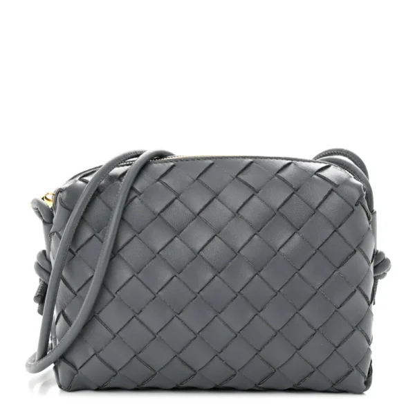 fake designer bags Bottega Veneta Nappa Intrecciato Mini Loop Camera Bag Thunder Gold Hardware