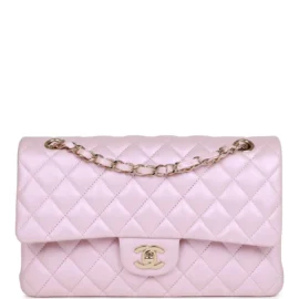 fake designer bags Chanel Mini Pink with Top Handle Lambskin Rectangular Flap Bag front