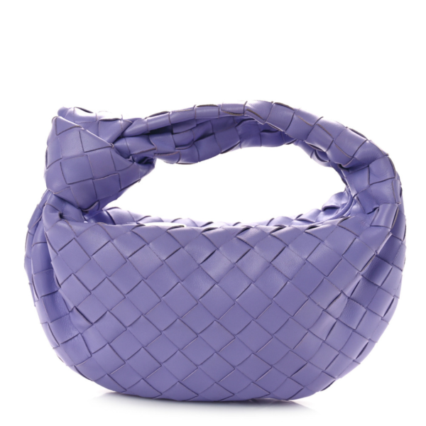 fake designer bags Bottega Veneta Nappa Intrecciato Mini Jodie in Lavender with Silver Hardware front