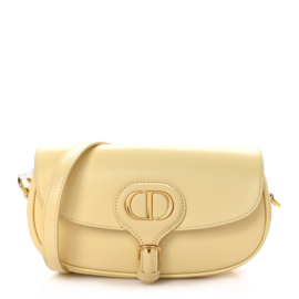 fake designer bags Dior Box Calfskin East West Bobby Bag in Pale Yellow with Gold Hardware front