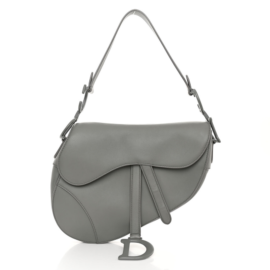 fake designer bags Dior Calfskin Ultra Saddle Bag in Grey with Matte Gold Hardware front