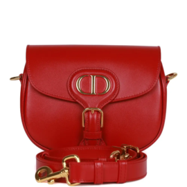 fake designer bags Dior Small Calfskin Bobby Bag in Poppy Red with Gold Hardware front