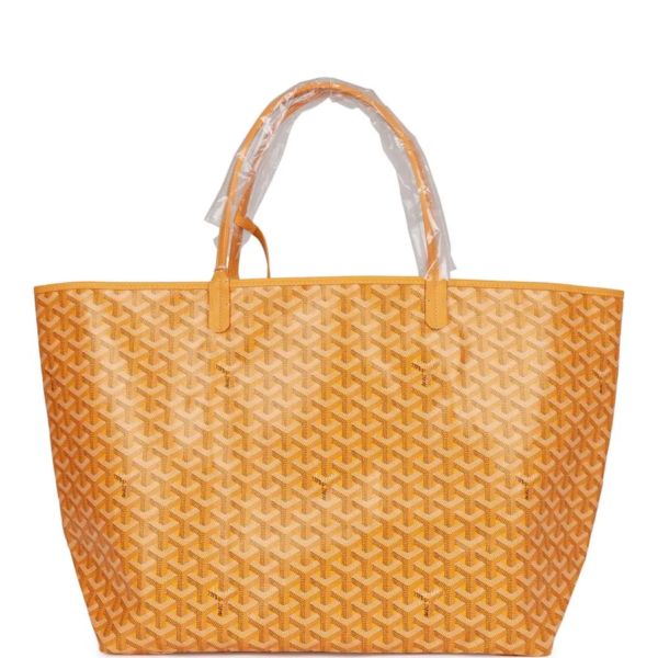 fake designer bags Goyard Goyardine GM St. Louis Tote Bag in Yellow with Palladium Hardware front