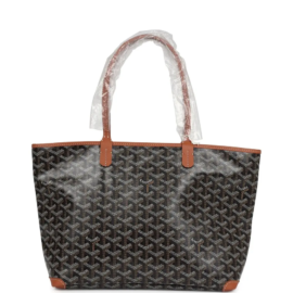 fake designer bags Goyard Goyardine PM Artois in Black & Brown with Palladium Hardware front