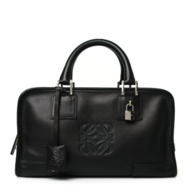 fake designer bags Loewe Calfskin Amazona 28 in Black with Silver Hardware front