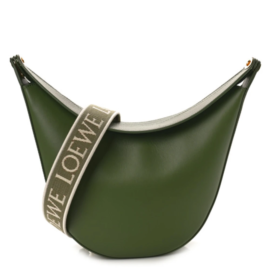 fake designer bags Loewe Medium Satin Calfskin Jacquard Luna Bag in Avocado Green front