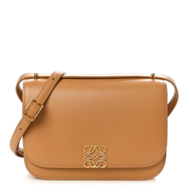 fake designer bags Loewe Silk Calfskin Goya Bag in Warm Desert with Polished Gold Hardware front