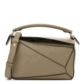 fake designer bags Loewe Small Calfskin Puzzle Bag in Artichoke Green with Gold Hardware front