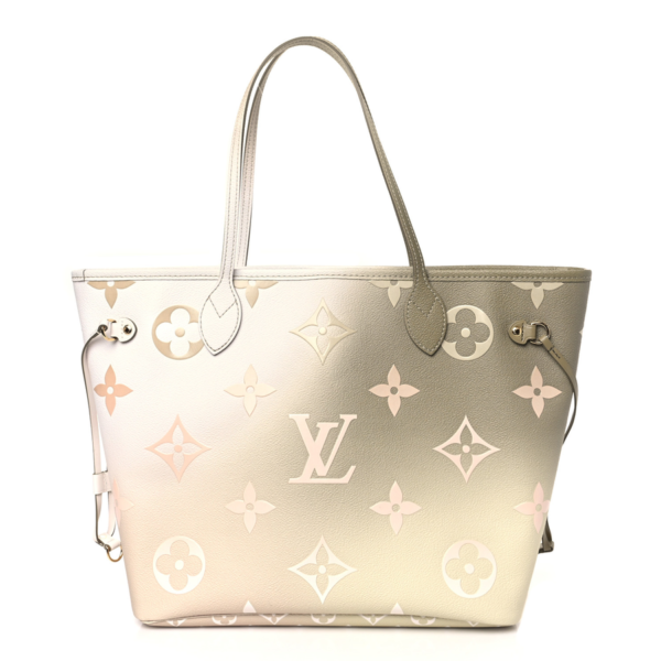 fake designer bags Louis Vuitton Giant Spring In The City Monogram Neverfull MM in Sunset Khaki front