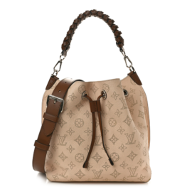 fake designer bags Louis Vuitton Mahina Muria PM in Creme with Silver Hardware front