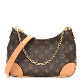 fake designer bags Louis Vuitton Monogram Boulogne NM MM with Gold Hardware front