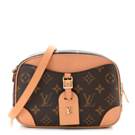 fake designer bags Louis Vuitton Monogram Deauville Mini with Gold Hardware front