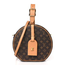 fake designer bags Louis Vuitton Monogram Petite Boite Chapeau with Gold Hardware front