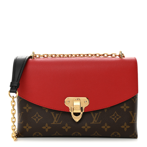 fake designer bags Louis Vuitton Monogram Saint Placide BB in Cherry with Gold Hardware front