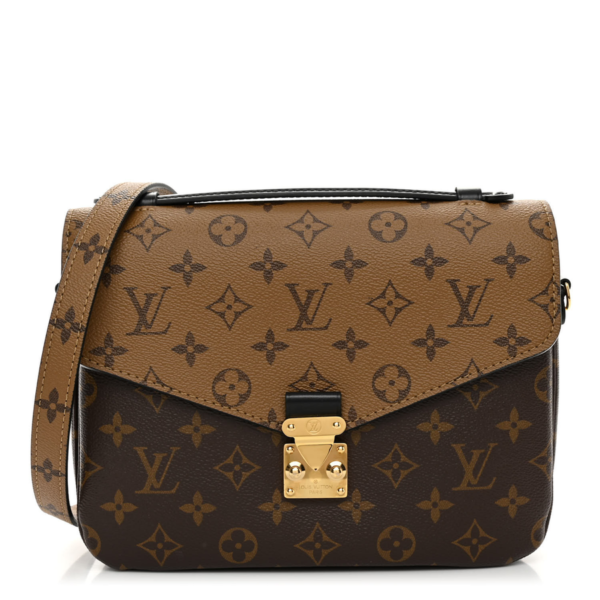 fake designer bags Louis Vuitton Reverse Monogram Pochette Metis PM with Gold Hardware front