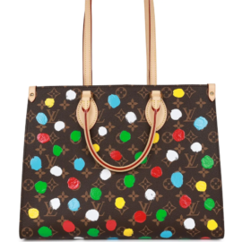 fake designer bags Louis Vuitton x Yayoi Kusama Monogram OnTheGo MM front