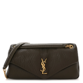 fake designer bags Saint Laurent Medium Grained Lambskin Calypso in Light Musk with Aged Gold Hardware front